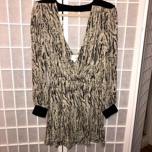 Parker 100% Silk Beaded Mini Dress Small